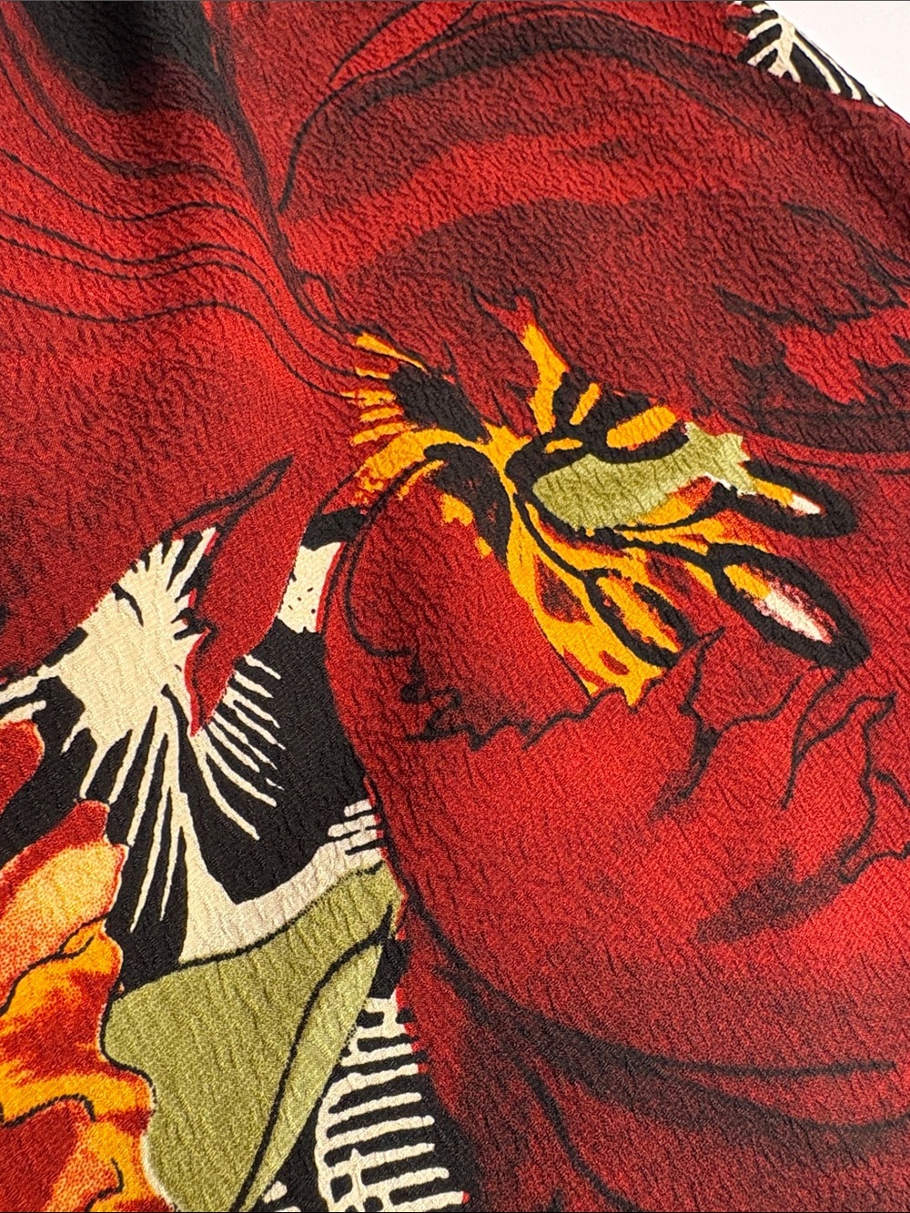 *New* Citron 100% Silk Vintage Black Button-Front Poppy Floral Shirt Tunic - Picture 16 of 16